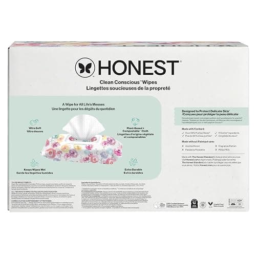The Honest Company Multi-Use Baby Wipes, Rose Blossom, 576 Count | Baby Wipes, 576 Ct. Hypoallergenic, Fragrance-Free, Plant-Based, 99% Water, Dermatologist Tested. For Sensitive Skin. thumbnail 10