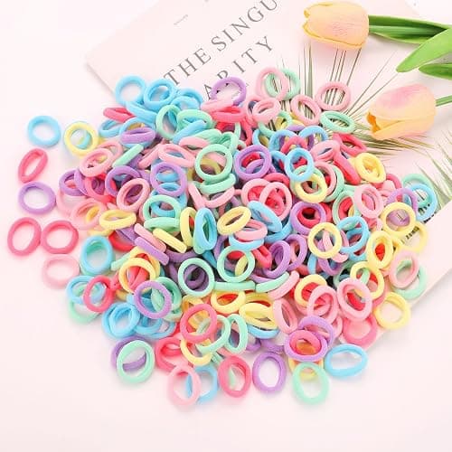 200 Pack Hair Ties BEoffer Baby Toddlers Girls Elastics Hair Bands No Damage Multicolor Colorful Small Rubber Bands Ponytail Pigtails Holders Not Harm to Hair (Macaron) thumbnail 5