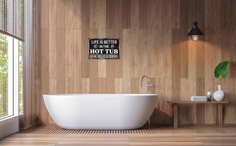 Vintage Metal Tin Sign Life is Better in the Hot Tub Fun Wall Art for Home Cafe Bar or Garage Decor Suitable for Indoor & Outdoor Use for Housewarming & Birthday thumbnail 4