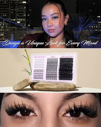 Wispy Lash Clusters with Spikes Volume Eyelash Clusters with 2 Styles Bottom Lashes 100D Mink Cluster Eyelash Extensions 380PCS Spiky Individual Lashes with Bottom Lash Clusters by Boahankuke thumbnail 5