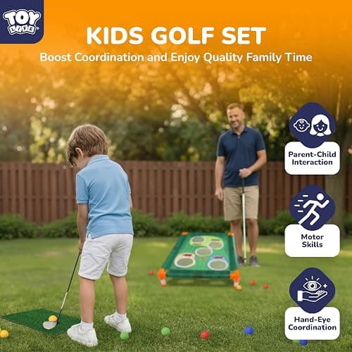 TOY Life Golf Cornhole Game Golf Corn Hole Set Chipping Golf Game Adults Kids Backyard Golf Game Golf Yard Corn Hole Game Golf Training Equipment Chipping Outdoor Indoor Golf (NO Club Included) thumbnail 2