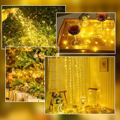 4-Pack Fairy Lights Battery Operated with Timer, Waterproof 16FT 50 LED String Lights Indoor Outdoor, Cuttable Starry Fairy Lights for Home Bedroom Classroom Dorm Wedding Christmas Decor (Warm White) thumbnail 5