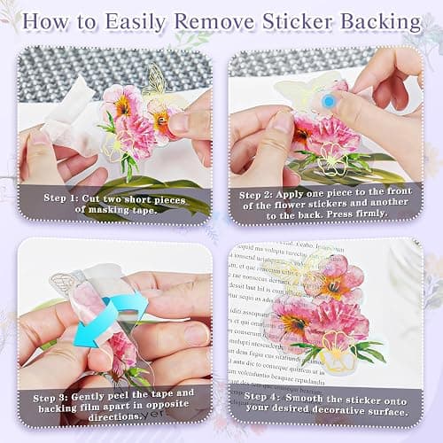 240Pcs Gilt Flower Stickers for Scrapbooking,Self-Adhesive Floral Stickers Scrapbook Supplies Journaling for Water Bottle Adult Card Making Letters DIY Cards Decoration thumbnail 3