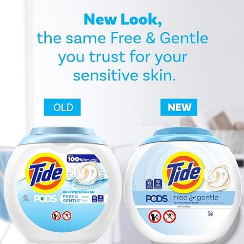 Tide PODS Free & Gentle Laundry Detergent Soap Pacs, 42 Count, Tide PODS Laundry Detergent (Packaging May Vary) thumbnail 7