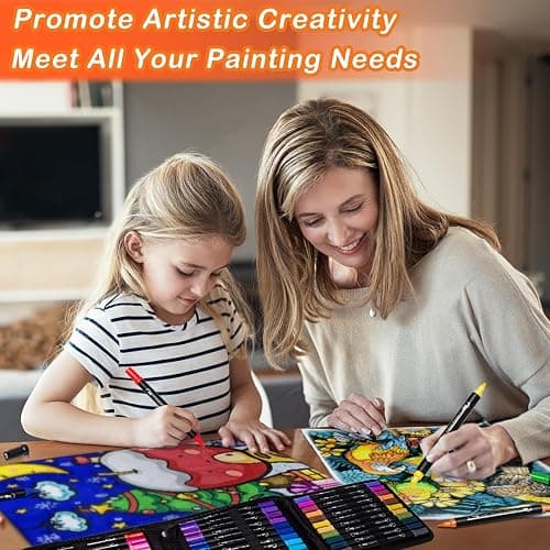 48 Colors Acrylic Paint Pens, Dual Tip Acrylic Paint Markers with Brush Tip and Fine Tip, Acrylic Pens for Rock Painting, Wood, Canvas, Stone, Glass, Ceramic,DIY Crafts Making Art Supplies thumbnail 2