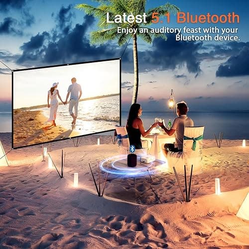 Mini Projector, VOPLLS 1080P Full HD WiFi Bluetooth Portable Projector, Outdoor Home Theater Movie Video Projector, 50% Zoom, Compatible with HDMl, USB, AV, Smartphone (15000L) thumbnail 4