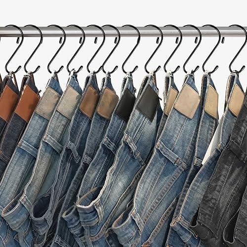 DINGEE 12 Pack 6 Inch S Hooks,Large S Hooks Vinyl Coated Heavy Duty S Hook for Hanging Non Slip S Hanger Closet Hooks, Steel Metal Black Rubber S Hook for Hanging Plants,Clothes,Jeans,Pot Pan Garden thumbnail 4