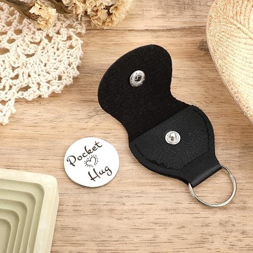 Mabor Pocket Hug Token Pocket Hug Keychain Holder Stainless Steel Double Sided Coin Inspirational Gifts for Cancer Patients Friends Must Have Hug Gifts for Men Women thumbnail 7