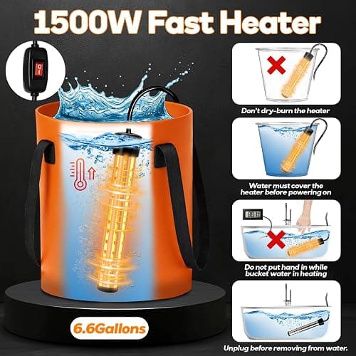Portable Camping Shower, Shower Head with LED Light, Camping Shower Pump with Carbon Purification, Foldable Bucket, Summer Beach, Outdoor Camp Showering for Hiking, Pet Bath, RV Car Wash, Water Plant thumbnail 2