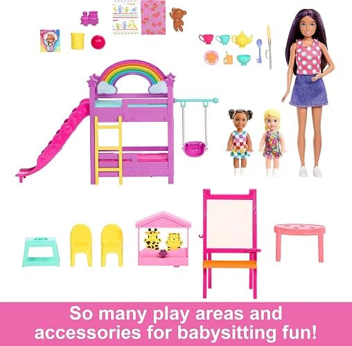 Barbie Skipper Babysitters, Inc. Ultimate Daycare Playset with 3 Dolls, Furniture & 15+ Accessories, Includes Bunk Beds & Color-Change Easel thumbnail 3