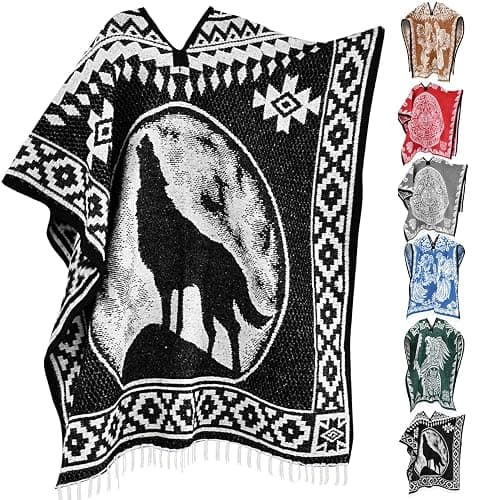 Artisans Bazaar Mexican Poncho Sarape Aztec Men Hombre Mexico Gabanes Mexicanos Western Cowboy Costume Adulto Jorongos thumbnail 2