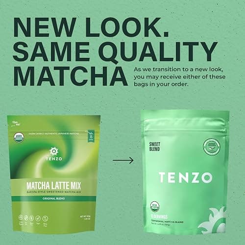 Tenzo Matcha Green Tea Powder, Organic Cafe Sweetened Matcha Latte Green Tea Powder, Ceremonial Barista Crafted Mix - Authentically Japanese - Matcha Latte Mix (5.29 Ounce) thumbnail 9