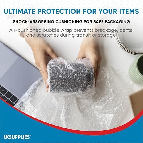 UK SUPPLIES LIMITED Strong Bubble Wrap (Pick Any Size 300MM to 1000MM) 300MM x 50M Lightweight Packing Wrap Roll for Shipping, Moving House & Storage, Protecting Packing Wrap Air Bubble Packaging thumbnail 3