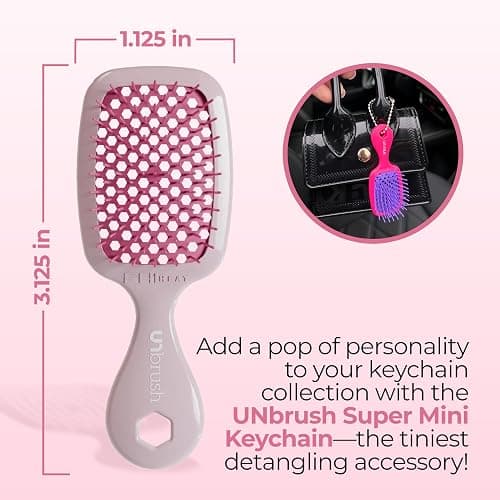 FHI Heat UNbrush Super Mini Hair Brush Keychain — Collectible Miniature Charm for Bags and Keys — Accessory for Beauty Lovers thumbnail 4