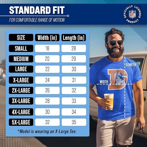 Team Fan Apparel NFL Modern Throwback T-Shirt - Cotton & Polyester Short Sleeve Adult Sports Tee thumbnail 6