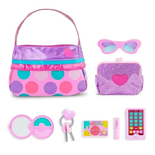 Battat Toy Purse, Play Circle Princess Purse Set, Dress-Up Play, Playset | Includes handbag, coin purse, phone, lipstick, compact, credit card, glasses and keys for pretend play, Playset, 3+ Years thumbnail 4