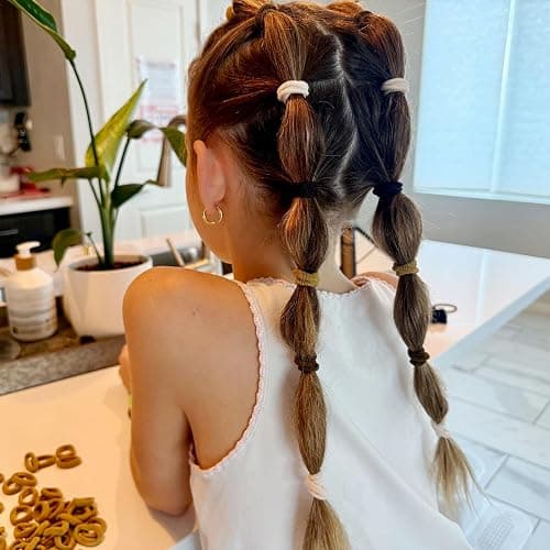 200 Pack Hair Ties BEoffer Baby Toddlers Girls Elastics Hair Bands No Damage Multicolor Colorful Small Rubber Bands Ponytail Pigtails Holders Not Harm to Hair (Brown) thumbnail 3