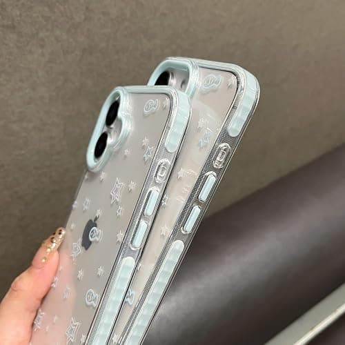 FLIRACON Cute Cartoon Fish Stars Clear Phone Case Compatible with iPhone Case(Clear,for iPhone 14) thumbnail 4