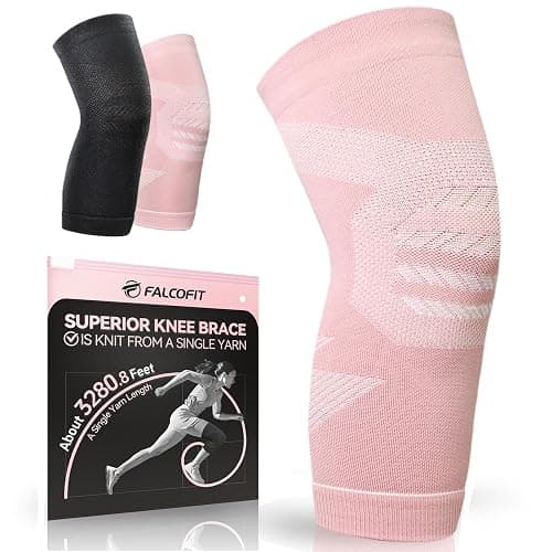 FALCOFIT Knee Sleeve – Lightweight Compression for Easy Movement – Ideal for Running, Gym & Workouts – Snug, Thin & Soft – All-Day Knee Brace for Gentle Support – Men & Women (1 Pack) - Image 1