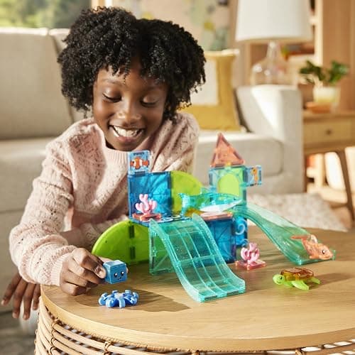 MAGNA-TILES Coral Reef 25-Piece Magnetic Construction Set, The Original Magnetic Building Brand thumbnail 6