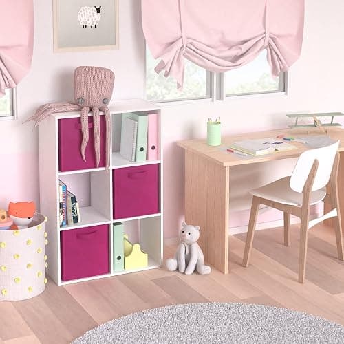 ClosetMaid Cubeicals 6 Cube Storage Shelf Organizer Bookshelf, Stackable, Vertical or Horizontal, Easy Assembly, Wood, White Finish thumbnail 2