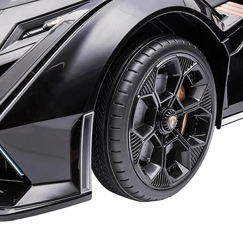 Aosom 12V Electric Ride-on Car, Licensed Lamborghini V12 Vision Gran Turismo Battery-Powered Ride-on Toy with Remote Control, Music, LED Lights, for 3-6 Year Old Boys and Girls, Black - Black thumbnail 9