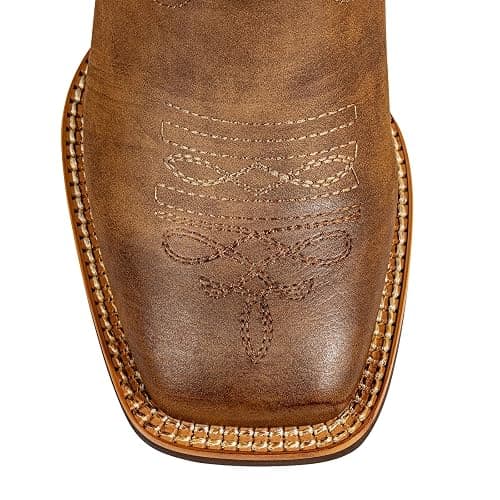 SheSole Women's Extra Wide Calf Cowboy Boots Square Toe – Pull-On Western Boots for Thick Calves, Stretch Comfort & Removable Insole, Classic Western Pattern thumbnail 2