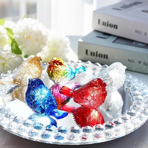 H&D HYALINE & DORA Crystal Handmade Red Bird Figurine Gifts for Bird Lovers Women Men Blown Glass Birds Collectible Figurines for Desk Table Home Office Decor thumbnail 5