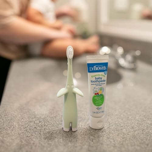 Dr. Brown's Infant-to-Toddler Toothbrush, Elephant, Mint, 0-3 Years thumbnail 16