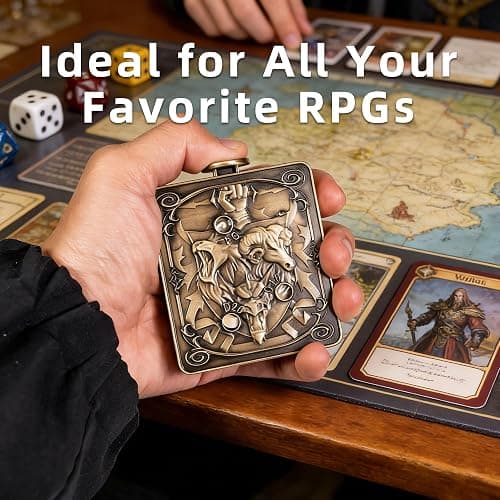 IUSTIDIE All-in-1 Spinner DND Dice, Press-to-Roll Metal Dice Spinner | Unique Mechanical Design, Gift Box, Compatible with Dungeons and Dragons RPG Tabletop Role-Playing Games thumbnail 5
