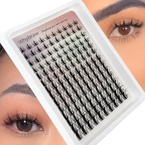 Fairy Lash Clusters Manga Cluster Eyelash Whybraw Anime Lash Clusters | Spiky Eyelashes Extensions Natural Look C-Curl Individual Wispy 8-18MM 140pcs Wet-Look Eye Lash Ultra-Thin Clear Lash Band thumbnail 4
