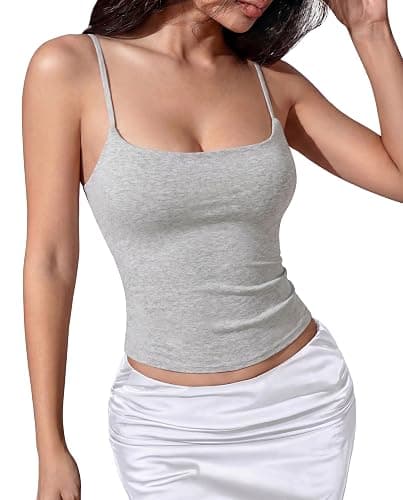 SUUKSESS Women Cotton Double Layer Unpadded Cami Summer Basic Going Out Tops thumbnail 2