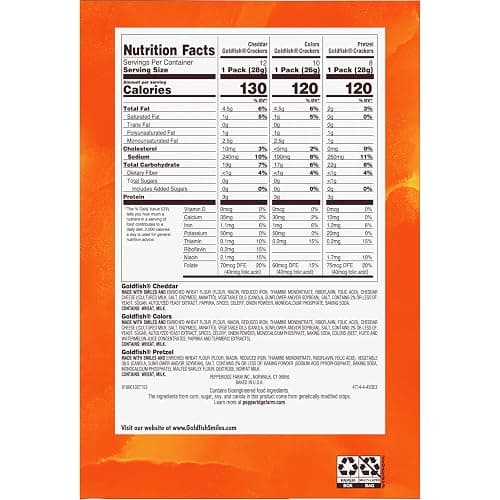 Goldfish Crackers Big Smiles Variety Pack with Cheddar, Colors, and Pretzels, Snack Packs, 30 Ct thumbnail 7