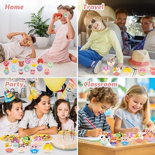 GOLDGE 32 Pcs Squishy Donut Keychains (Not Attached) - Colorful Party Favors, Goodie Bag, Pinata Stuffers, Classroom, Carnival Prizes, Treasure Box Toys for Kids (32 Pcs Squishy Donut Keychains) thumbnail 6