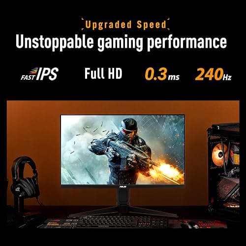 ASUS TUF Gaming Series 5 23.8” 1080P Monitor (VG249QML5A) - Fast-IPS, 240Hz, 0.3ms, G-SYNC Compatible, FreeSync Premium, 99% sRGB, Height Adjustable, DisplayWidget, Gaming AI, 3 yr Warranty thumbnail 3
