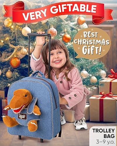 Toddler Luggage for Boys w Dinosaur Toys, Kids Rolling Backpack for Boys, Toddler Suitcase, Gifts for 3 4 5 6 Year Old thumbnail 6