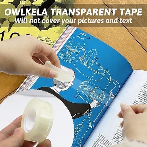 OWLKELA 12 Rolls Transparent Tape Refills, Clear Tape, All-Purpose Transparent Glossy Tape for Office, Home, School thumbnail 4