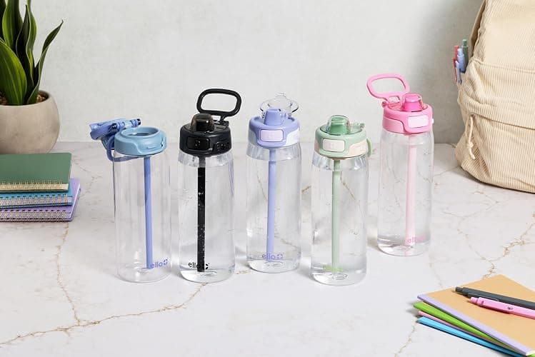 Ello Pop & Fill 22oz Tritan Plastic Water Bottle with Quick Fill Technology | Clear Water Bottle for School, College, Travel | Leakproof Locking Lid, Straw and Chug, Reusable, BPA-Free | Pistachio thumbnail 2