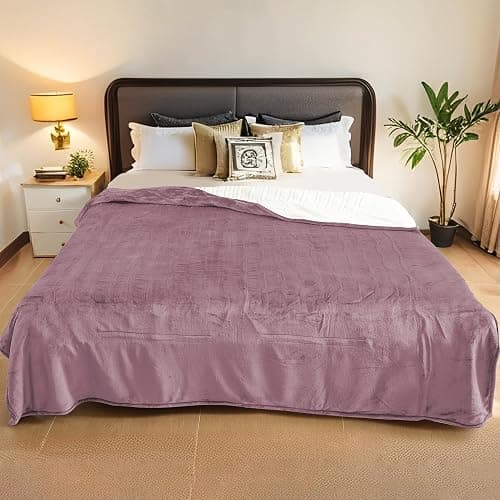 LaffyLo Electric Heated Blanket Full Size - 72"x84", Soft Flannel Heating Blanket, 10 Heating Levels, 1-12 H Auto Shut Off, Breathable Warm and Washable for Bed, Purple - Image 1