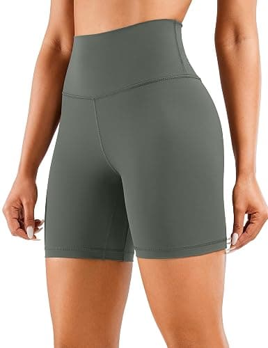 CRZ YOGA Women's Naked Feeling Biker Shorts - 6 Inches High Waist Yoga Workout Running Gym Spandex - Image 1