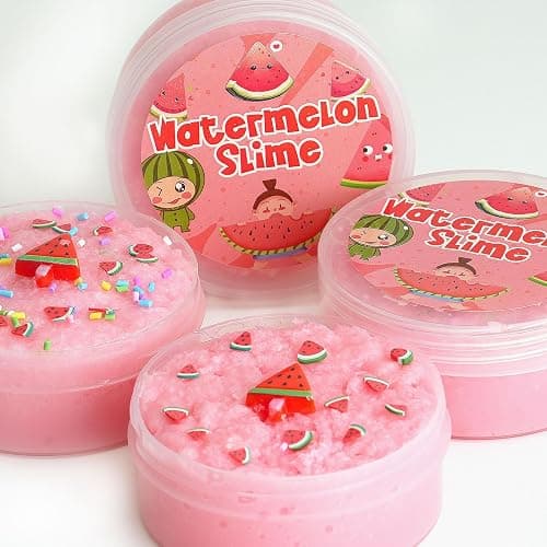 Watermelon Pink Snow Fizz Slime - Non-Sticky Crunchy Slime Sensory Toys for Kids' Parties & Gifts thumbnail 4