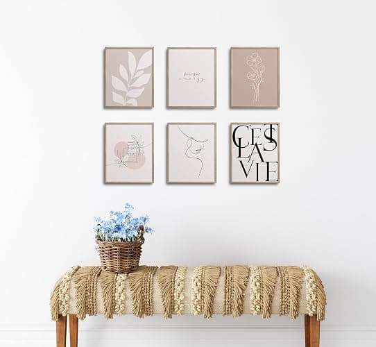 TwoDays Vanilla Girl Room Decor, Clean Girl Aesthetic Wall Art, Boho Beige Posters for Bedroom, Minimalist Cream Prints, Abstract Brown Pictures for Girls.(8" x 10", Set of 6, UNFRAMED) thumbnail 7
