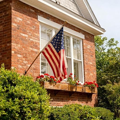 Vintage American Flag 3x5 Ft 100% Cotton Embroidered Tea Stained American Flags Heavy Duty Antiqued USA 250th Anniversary Banner for Outside with 2 Brass Grommets thumbnail 8