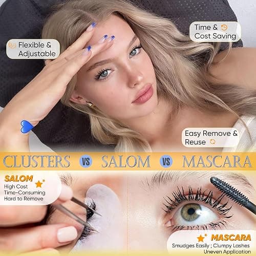 Pleell Lash Clusters Natural Eyelash Clusters 10-13mm Wispy Lashes Clusters Fairy Cluster Eyelash Extensions Thin & Invisible Band Cluster Lashes for Daily/Photo C-Curly Manga Eyelashes Clusters thumbnail 6