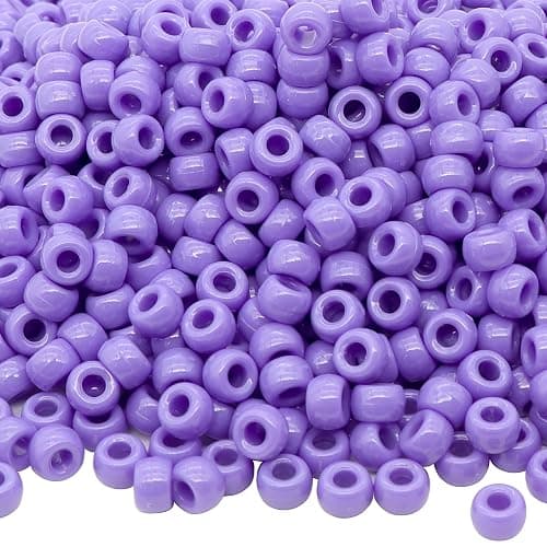 Auvoau 1000Pcs Pony Beads Bracelet 9mm Purple Plastic Barrel Pony Beads for Necklace,Hair Beads for Braids,Key Chain,Jewelry Making (Purple) - Image 1