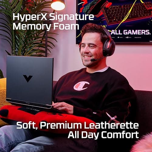 HyperX Cloud III Wireless Gaming Headsets with Microphone Noise Cancellation DTS Headphone:X 120-Hour Battery for PC, PS5, PS4, Nintendo Switch Playstation Headset, 77Z46AA Black/Red (Renewed) thumbnail 3