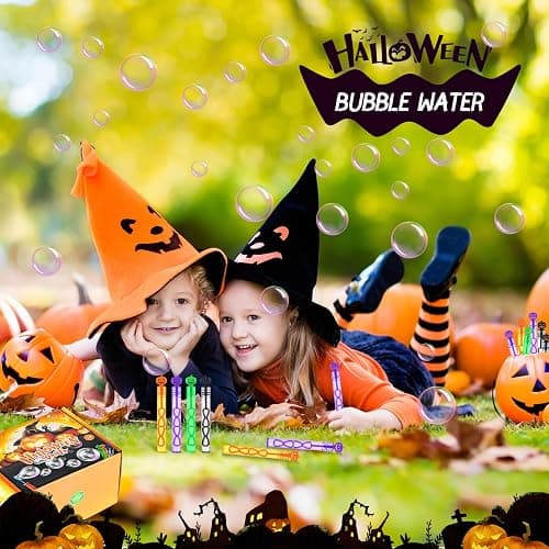60 Pack Halloween Bubble Wands, Mini Bubble Toys for Halloween Party Favors, Novelty Supplies, Halloween Toys for Girls Boys Kids Classroom Rewards Gifts thumbnail 6