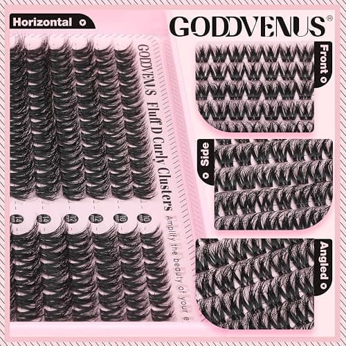 Goddvenus Filter Lash Clusters Kit Russian Volume Eyelashes Clusters | D Curl Wispy Cluster Eyelash Extensions Natural Fluffy Individual Lashes 10-16mm, DIY Eye Lash Extensions Kit False Eyelashes thumbnail 5