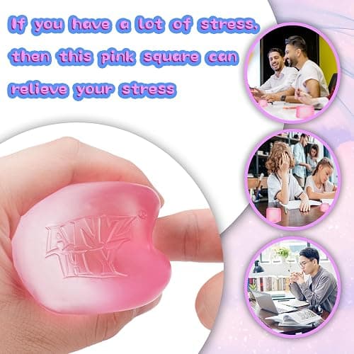 Stress Cube for Kid & Adults, Gel Filled Squishy Toys for Kids Stress Relief - High Density Squeeze Balls for Students Calming - Fidget Squishy Toys for Anxiety Relief thumbnail 5