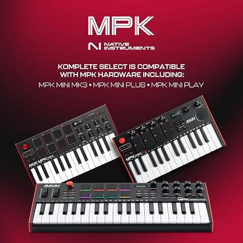 Akai Professional MPK Mini MK3 - 25 Key USB MIDI Keyboard Controller With 8 Backlit Drum Pads, 8 Knobs, Music Production Software and Native Instruments Sound Package (NKS Integration) thumbnail 4